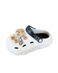 Клоги женские бело-черные, цвет White Black Tonybear