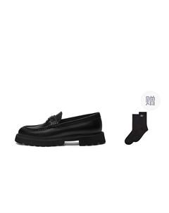 Коллекция иконок лоферы 2,9 см женские черные с бесплатными хлопковыми носками, цвет Black (with Free Cotton Socks) Pedro