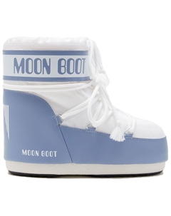Зимние сапоги женские Icon из нейлона низкие, бело/серо-голубой Moon boot
