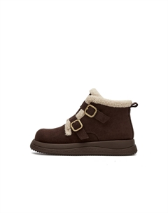 Женские зимние ботинки короткие с ремешками, кофейный Daphne