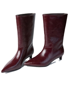 Бордовые женские полусапожки с серебристым акцентом, цвет Burgundy Echo&yolo