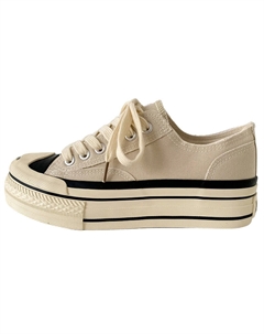 Женские кэжуал кеды низкие черно-бежевые бежевые, цвет Beige Jimixiong