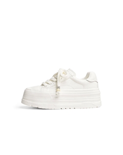 Женские устойчивые к истиранию низкие скейтерские кроссовки White, цвет White Red dragonfly