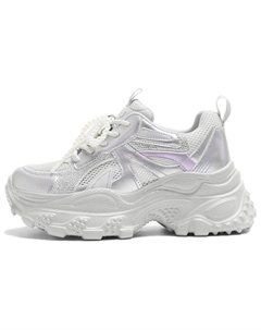 Женские противоскользящие износостойкие низкие массивные кроссовки серебристо-фиолетовые, цвет Silver Purple Josiny