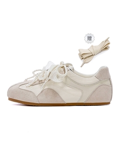 Низкие кеды German Army Trainers для женщин экрю в стиле плоской ленты, цвет Ecru (Flat Ribbon Style) Josiny