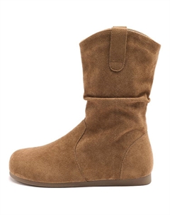 Женские замшевые угги с длинной подкладкой абрикос, цвет Apricot[Long Fleece-Lined]N644147 Agsdon