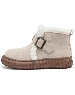 Женские зимние ботинки короткие с ремешком, бежевый Agsdon