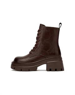 Женские ботинки Martin из фактурной экокожи на каблуке, коричневый Daphne