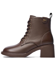 Короткие женские ботинки Мартин тёмно-коричневые, цвет Dark Brown Josiny