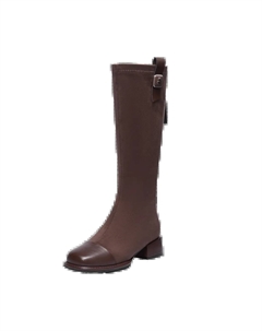 Высокие сапоги женские коричневые тёмно-коричневые, цвет Dark Brown Josiny