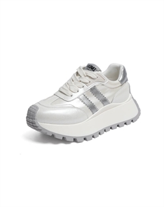 Женские повседневные кроссовки низкие серебристо-белые/серебристо-черные/золотисто-розовые с золотистым напылением Red dragonfly