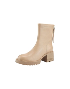 Женские ботинки высокие на каблуке, бежевый Daphne