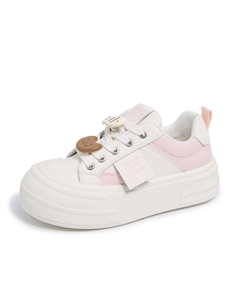 Высокие противоскользящие износостойкие низкие скейтерские кроссовки женские розовые, цвет Pink Tonybear