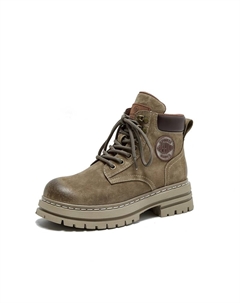 Женские берцы до щиколотки мартин - хаки (скрытый каблук), цвет Khaki (Hidden Wedge) Gigiryo