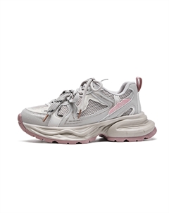 Скользоустойчивые дышащие легкие утепленные низкие массивные кроссовки для женщин серо-розовые, цвет Gray Pink Exull q