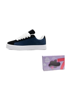 Низкие скейтбордские кроссовки унисекс в коробке - темно-синий, цвет Navy Blue 7 sevfun