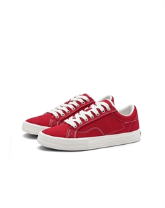 Покрытие, устойчивые к истиранию, сбалансированные, легкие и дышащие низкие скейтбордские кроссовки унисекс бело-красные, цвет White Red Miniso