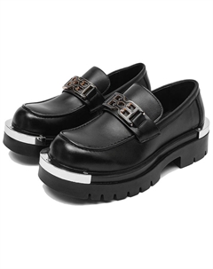 Мужские лоферы черные с потайной платформой, цвет Black Hidden Wedge Weishibangwei