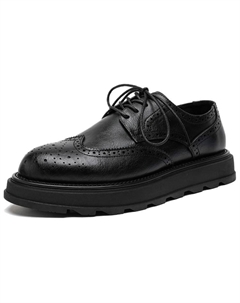 Мужские повседневные кожаные туфли черные на увеличение роста, цвет Black Height Increasing Weishibangwei