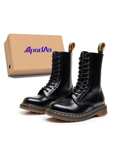 АпсдАа х 10-дырочные открытые ботильоны с кожаными бисерными вставками Мартин Бут 3 см унисекс черный - черный, цвет Black Vfts