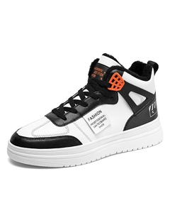 Высокие кэжуал кроссовки унисекс белый черный, цвет White Black Tonybear