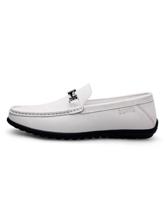 Мокасины мужские черно-белые, цвет White Dunnu