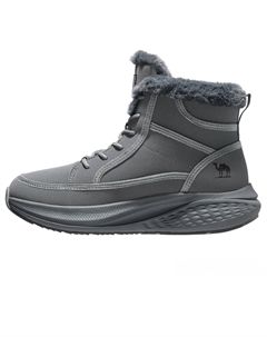 Тёплые и износостойкие мужские высокие кеды в тёмно-сером цвете, цвет Dark Gray Camel