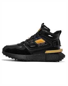 Водонепроницаемые и тёплые полувысокие повседневные ботинки мужские - чёрный золото[с флисовой подкладкой], цвет Black Gold[Fleece-Lined] Kuding