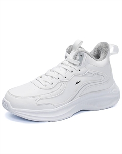 Утепленные уличные ботинки мужские с противоскользящей подошвой и флисовой подкладкой белые, цвет White, Fleece-Lined Insulated Shoes Kuding