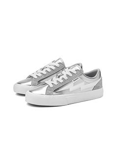 Лайтнинг М серии лоу-топ скейтборд кроссовки унисекс белый серебристый, цвет White Silver Miniso