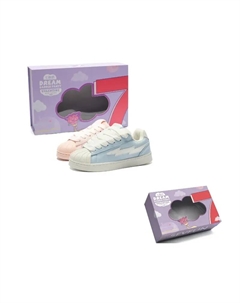 Низкие скейтерские кроссовки унисекс в коробке розовые и голубые непарные, цвет Pink Blue Mismatched 7 sevfun