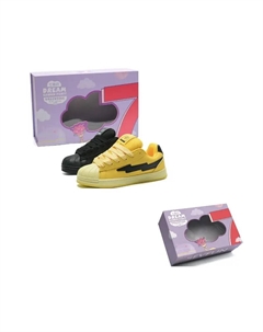 Низкие скейтбордские кроссовки унисекс в коробке желто-черные непарные, цвет Yellow Black Mismatched 7 sevfun