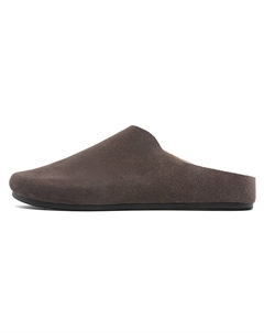 Мужские домашние тапочки с закрытым носком на резиновой подошве устойчивые к истиранию коричневые, цвет Brown 15 mins