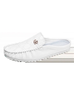 Мокасины мужские черно-белые, цвет White Kupe