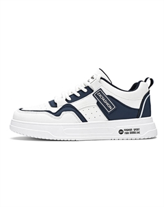 Мужские низкие скейтбордские кроссовки бело-синие, цвет White Blue Tonybear