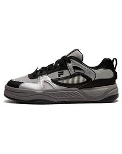 Банк 2 устойчивые к истиранию дышащие низкие скейтбордские кроссовки мужские серебристо-черные, цвет Silver Black Fila fusion