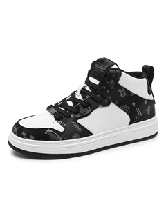 Средние скейтерские кроссовки мужские нескользящие бело-черные, цвет White Black Tonybear