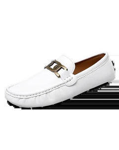 Мокасины мужские черно-белые, цвет White Kupe