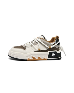 Низкие скейтерские кроссовки мужские бежево-коричневые, цвет Beige Brown Hla