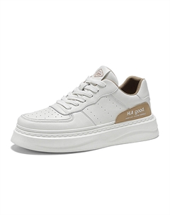 Мужские скейтерские кроссовки низкие бело-черные, бело-абрикосовые, цвет White Apricot Hla