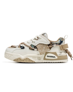 Скользоустойчивые амортизирующие увеличивающие рост низкие скейтерские кроссовки мужские хаки, цвет Khaki Hong kong meng