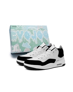 Высокие скейтерские кроссовки для увеличения роста унисекс бело-черные, цвет White Black Cvojoo