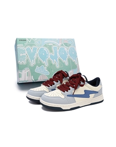 Теплые противоскользящие низкие скейтерские кроссовки унисекс синий черный белый, цвет Black White Cvojoo