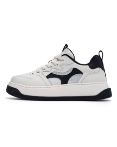 Мужские скейтерские кеды низкие бело-черные, цвет White Black C°banner