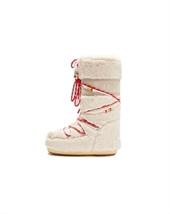 Кремовые ботинки с бисерным принтом в виде иконки, цвет Cream Moon boot