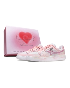 Кроссовки Air Force One противоскользящие износостойкие низкие для скейтбординга унисекс розовые - розовая специальная коробка, цвет Pink Special Shoe Box Xtep