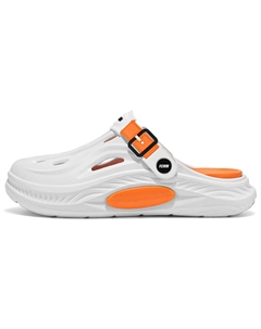 Клоги унисекс бело-оранжевые, цвет White Orange Fcmm