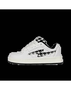 Низкие кеды для скейтбординга унисекс бело-черная гусиная лапка, цвет White Black Houndstooth Jimixiong