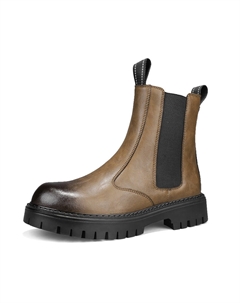 Челси ботинки мужские черно-коричневые коричневые, цвет Brown Tonybear