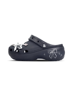 Классические платформенные клоги унисекс серебристо-черные, цвет Silver Black Crocs